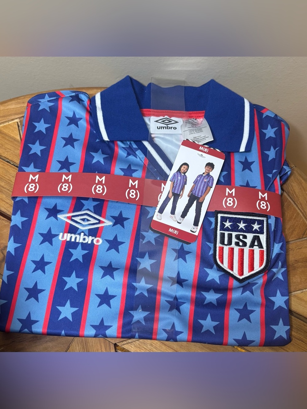 Umbro USA Stars Stripes Polo Shirt Kids Unisex Jersey Embroidered Multi Sizes
